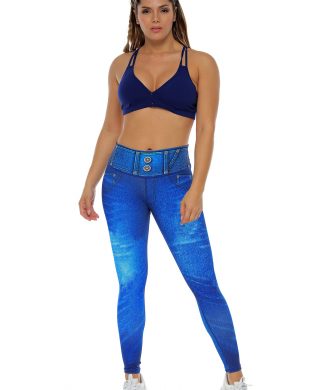 Legging con Estampado en Jean Talle Alto Fit Wear