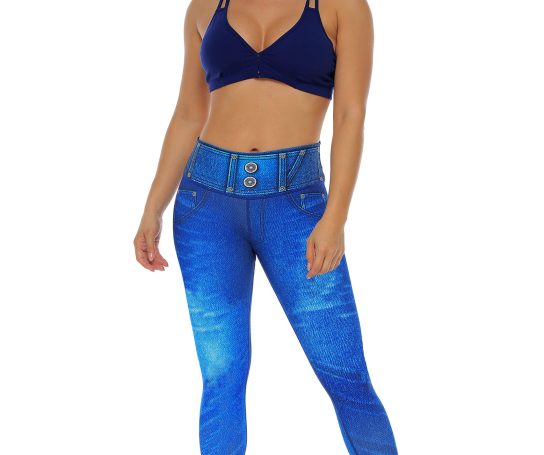 Legging con Estampado en Jean Talle Alto Fit Wear
